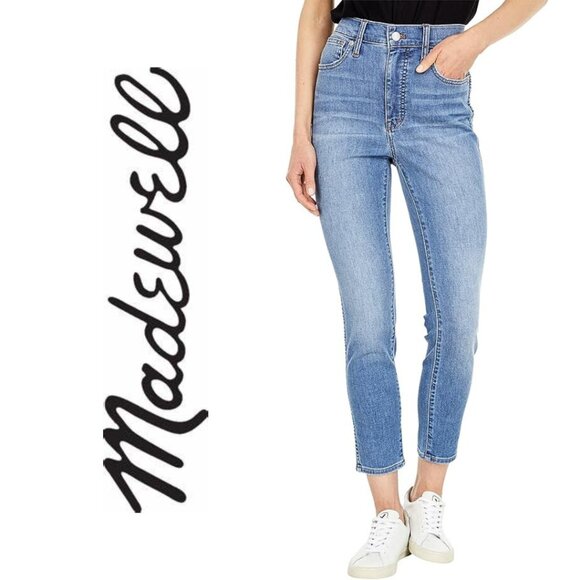 Madewell, 10” High Rise Skinny Crop Jeans, Welling Wash, Light Blue - Picture 1 of 5